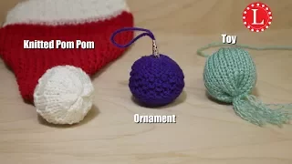 LOOM KNIT Pom Pom | Ball | Cat Toy | Ornament on a Round Loom | Loomahat