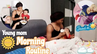 A VERY REALISTIC YOUNG MOM MORNING ROUTINE 2020 | BABY & TODDLER 👩‍👧‍👦