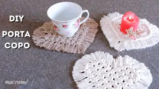 DIY PASSO A PASSO PORTA COPO CORAÇÃO EM MACRAME/DIY STEP BY STEP MACRAME HEART CUP HOLDER