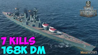 World of WarShips | Hood | 7 KILLS | 168K Damage - Replay Gameplay 4K 60 fps