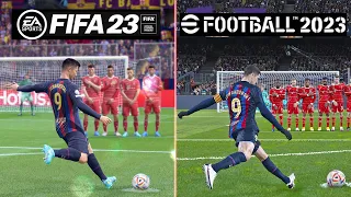 FIFA 23 vs eFootball 2023 | Free Kicks Comparison