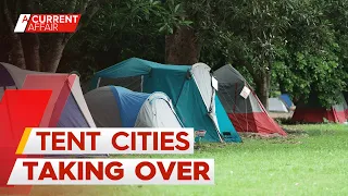 Brisbane festival threatens to relocate tent city for second year | A Current Affair