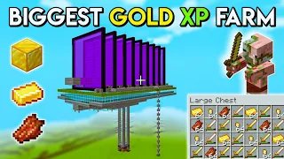 Biggest GOLD XP Farm In Minecraft Pe/Bedrock 1.20 | Super Fast Xp And Gold Farm