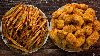 Low Calorie Air Fryer Chicken Nuggets & Crinkle Cut Fries Recipe! | Healthy & Easy Meal Prep!