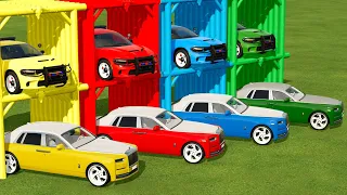 CARS OF COLORS ! RAMP GAME ! BALLS OF COLORS ! Farming Simulator 22 !