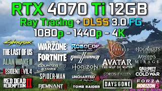 RTX 4070 Ti + RYZEN 7 7800X3D | Test in 25 Games | 1080p - 1440p & 4K | Ray Tracing + DLSS 3 | 2024