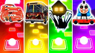 McQueen Eater vs Bus Eater vs House Head vs Thomas The Train EXE | Tiles Hop EDM Rush