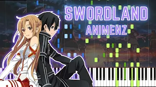 [Animenz] Swordland - Sword Art Online (Main Theme) Piano Tutorial || Synthesia