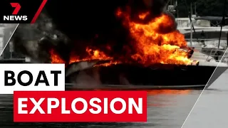 Luxury boat explodes Birkenhead Point | 7 News Australia