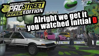 Announcers reacting to the AE86 | NFS Pro Street Pepega Edition