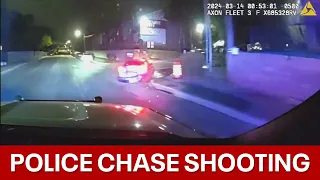 Video shows Dallas police chase and officer shooting