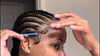 HOW TO DO FEED IN BRAIDS ON SHORT HAIR
