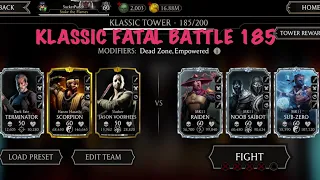 Fatal Klassic Tower Battle 185 with weak characters| MK Mobile Gaming