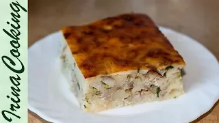 Заливной Пирог на Кефире с Фаршем быстро и вкусно