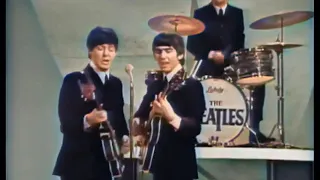 The Beatles - She Loves You (Live On The Ed Sullivan Show NYC#1 (Colorized Clips)