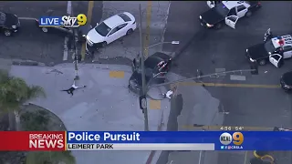 Car Slams Into Vehicle During Police Pursuit In South LA