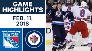 NHL Game Highlights | Rangers vs. Jets - Feb. 11, 2018