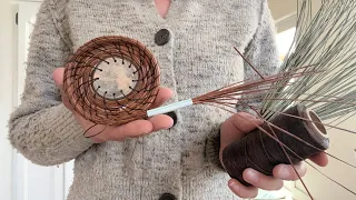 Pine Needle Basketry Basic Stitching and Working with a Wood Center: Tutorial