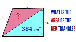 Can you find area of the Red shaded triangle in the Trapezoid? | (Trapezium) | #math #maths