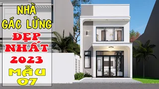 Nhà gác lửng đẹp hiện đại 3 phòng ngủ bếp bố trí cuối nhà | 5,2mx15,5m