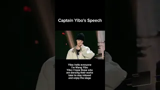 WANG YIBO  : Captain Yibo's Speech [ ENG SUB ]