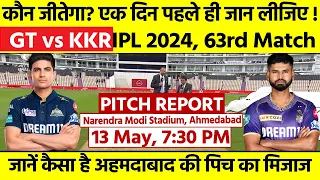 Narendra Modi Stadium Pitch Report: GT vs KKR IPL 2024 Match 63rd Pitch Report | Pitch Report