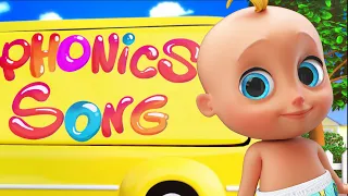 Phonics Song | A For APPLE + Yummy Fruits Apple and Bananas | KIDS SONGS and Nursery Rhymes