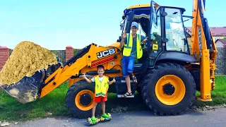 Tractor Excavator, Concrete truck and Fuel truck broke Funny stories about cars