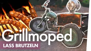 Das Grillmoped – Wurst auf Motorrad im Bierfass braten | Kliemannsland