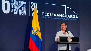 Presidente Gustavo Petro en la clausura del 6To Encuentro de Empresarios del Transporte de Carga