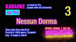 Puccini`s Nessun Dorma Karaoke, played with full Orchestra /no lead instrument for Pro