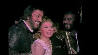 Backstage interview of Domingo, Freni & Cappuccilli, 1976 Otello Scala