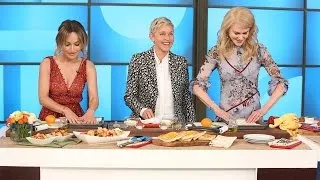 Ellen and Nicole Kidman Try to Learn Cooking Skills from Giada De Laurentiis