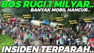 BOS RUGI 1 MILYAR RUPIAH !!! Banyak Mobil Hancur, Truk Tabrak Beruntun Pajero - Pick Up - APV Korban