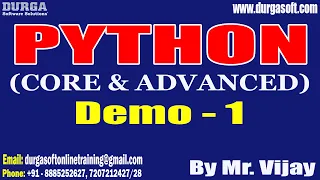 PYTHON tutorials || Demo - 1 || by Mr. Vijay On 25-05-2023 @8AM IST