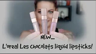 Chocolate lipstick??? Lip swatches of the NEW L'oreal Les Chocolats liquid lipsticks