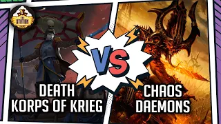 Death Korps of Krieg vs Chaos Daemons I Репорт | 2000 pts I Warhammer 40000