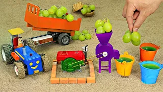 diy tractor mini grapes juice machine science project | diy tractor ploughing || DongAnh mini