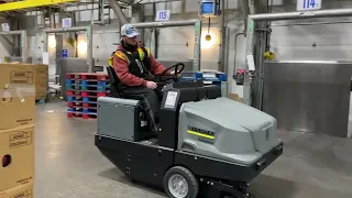 The Battery Powered KM 130/300 R Bp Industrial Sweeper