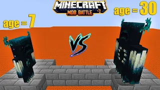 Warden at 7 age vs All Minecraft Mobs in minecraft battle - Warden -  mutant mobs