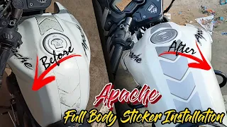 Apache RTR Sticker Installation 🔥| Puraka Radium's Lalsot | Modified Bikes #apachelovers #apacheboys