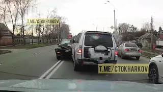 Лобовое ДТП Kia Optima и Mitsubishi Pajero в Харькове