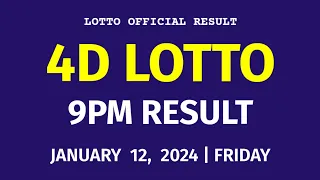 4D LOTTO RESULT TODAY 9PM DRAW TODAY January 12, 2024 Friday PCSO 4D LOTTO EVENING DRAW