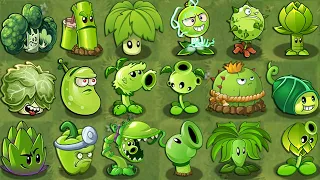 Pvz2 Gameplay - All Green Plants Power Up in Plants vs Zombies 2