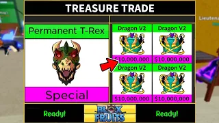Trading PERMANENT T-REX for 24 Hours in Blox Fruits (Part 7)