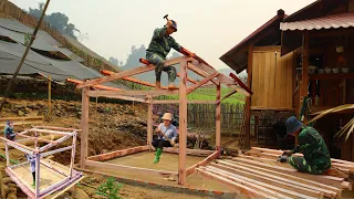 Building a new life Ep.84 | How to make a wooden house (finish the frame) | live with nature