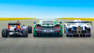 F1 Car vs World's FASTEST Hypercars: DRAG RACE