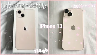 IPHONE 13 pink (128gb) 2022 UNBOXING + SET UP & accessories | KYMICA C
