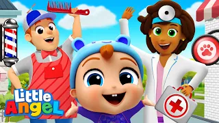 My Neighborhood Song (Community Workers) | Little Angel Kids Songs & Nursery Rhymes