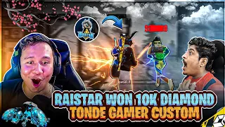 Raistar & GyanGaming Win 10K Diamond Tournament Tonde Gamer Custom Live Reaction - Garena Free Fire